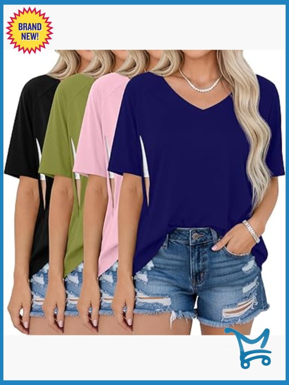 4 Pack Oversized Nursing Shirts Breastfeeding Hidden Zipper Maternity Tops